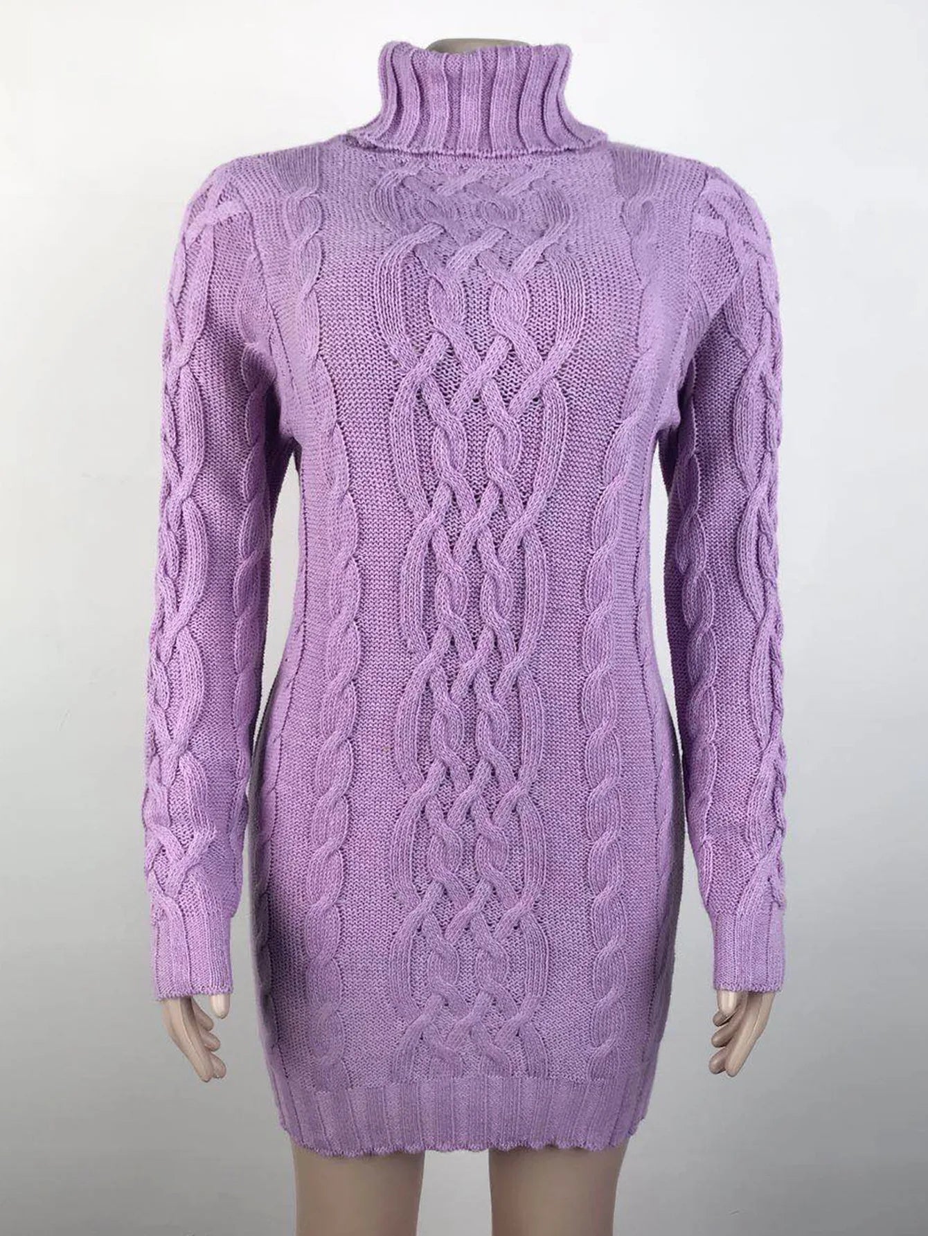 Women Sweaters- Turtle-neck Sweater Thick Cable Knit for Layering- - IndioGear.com