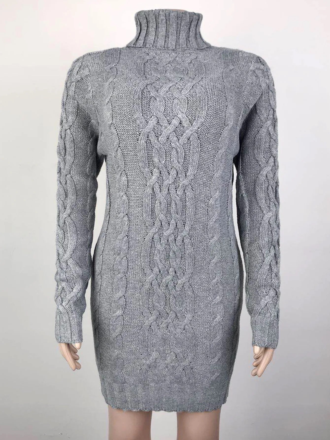 Women Sweaters- Turtle-neck Sweater Thick Cable Knit for Layering- - IndioGear.com