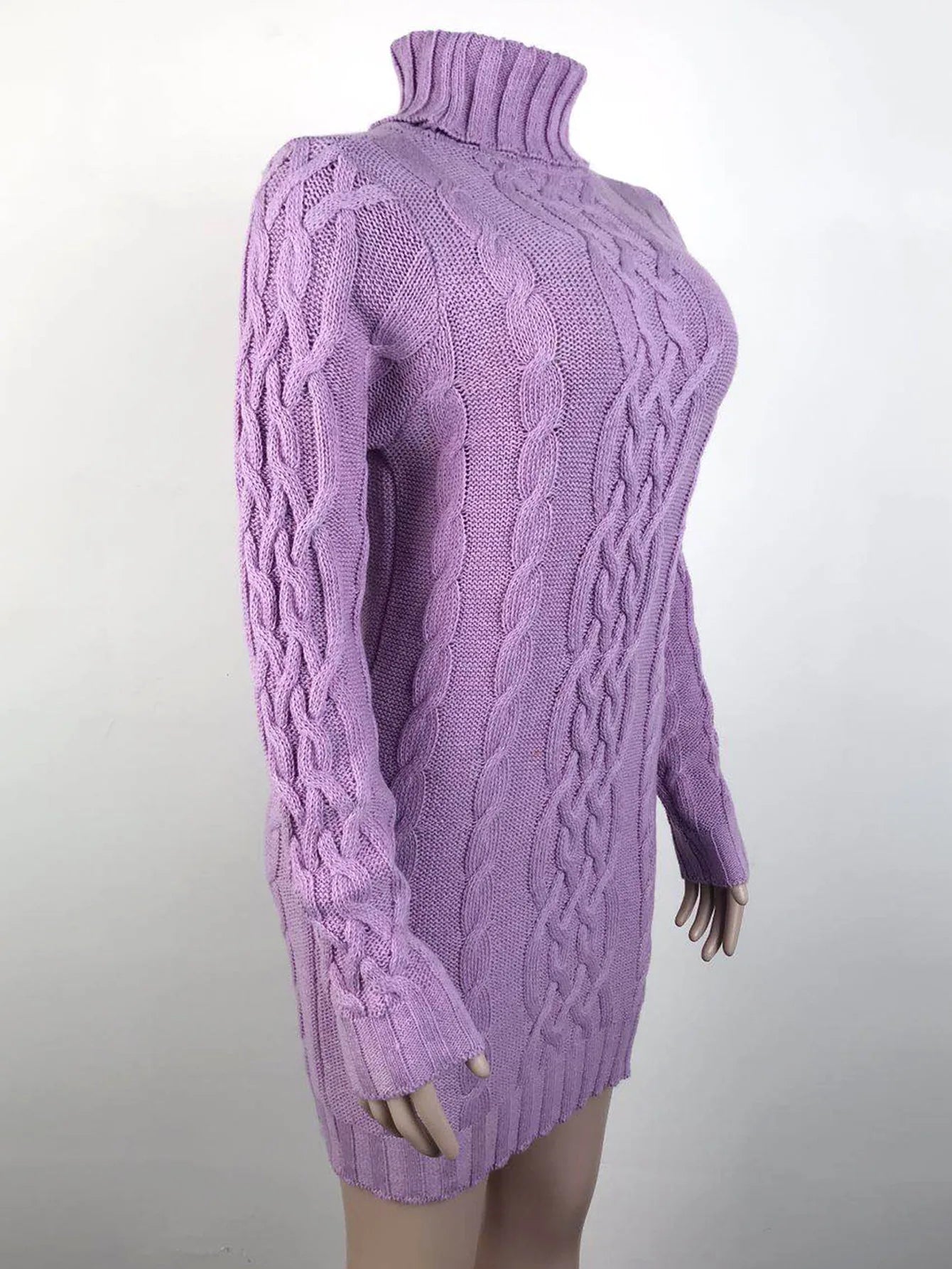 Women Sweaters- Turtle-neck Sweater Thick Cable Knit for Layering- - IndioGear.com