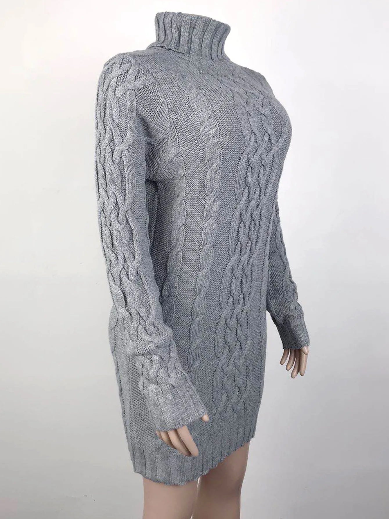 Women Sweaters- Turtle-neck Sweater Thick Cable Knit for Layering- - IndioGear.com