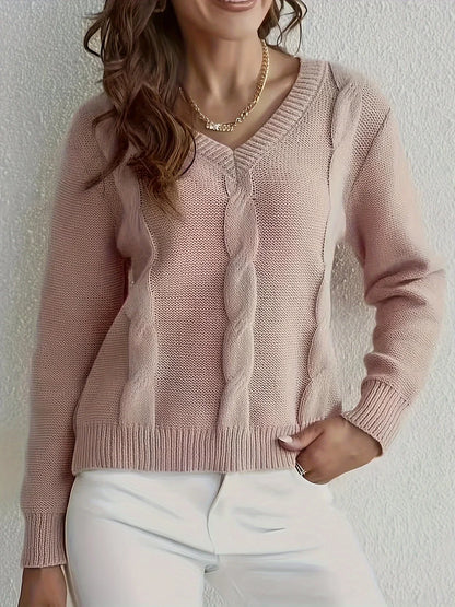 Women Sweaters- V-neck Knitting Combination Sweaters- - IndioGear.com