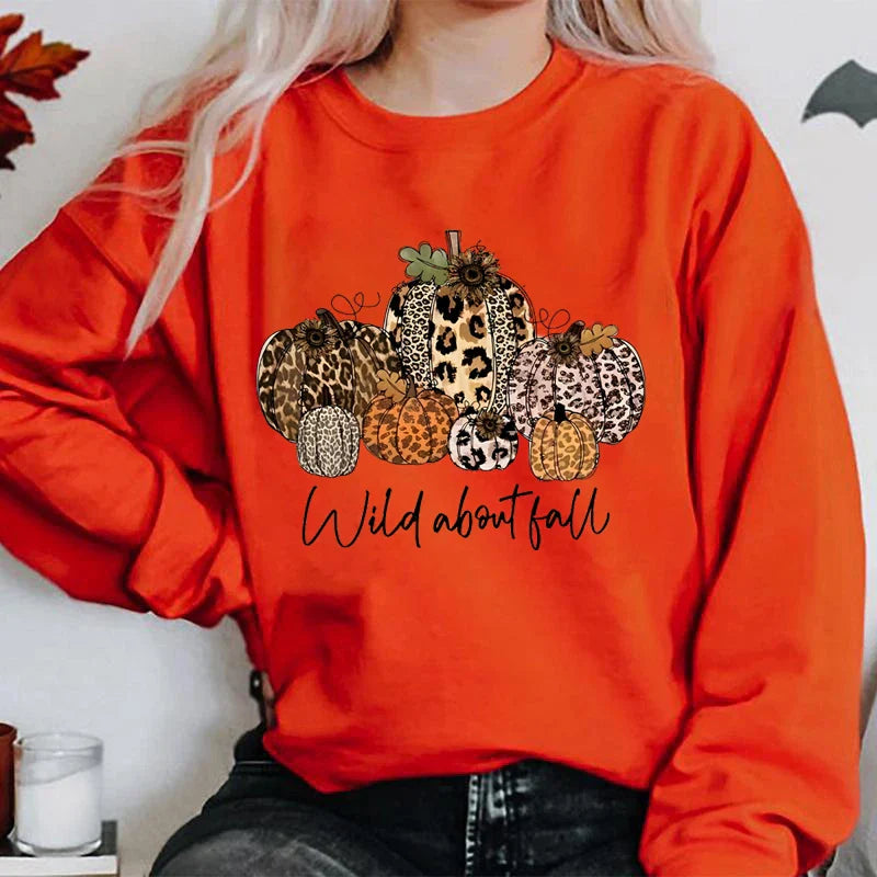 Women Sweatshirts- Halloween Theme Pullovers – Gift Idea- Orange- IndioGear.com