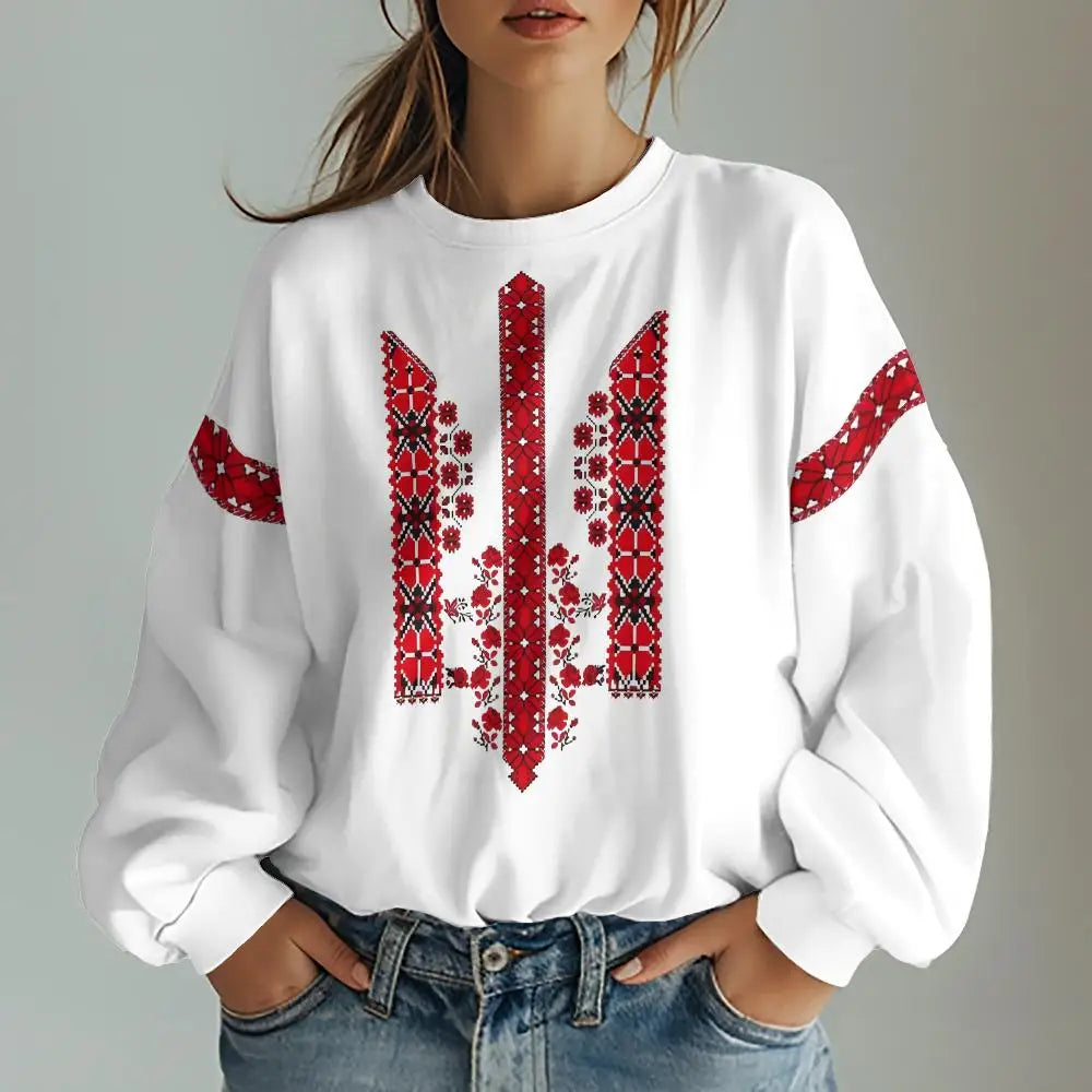 Women Tees- Ukranian & Slavic Traditional Embroidery Inspired Prints Tees- Pattern1- IndioGear.com