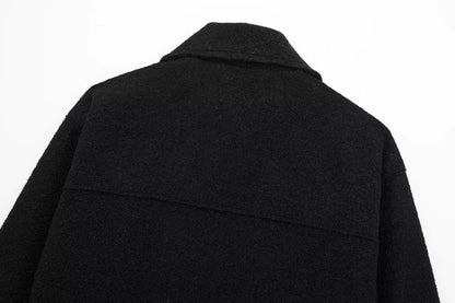 Wool Jackets- Cropped Wool Jacket Flapper Utility Outerwear- - IndioGear.com