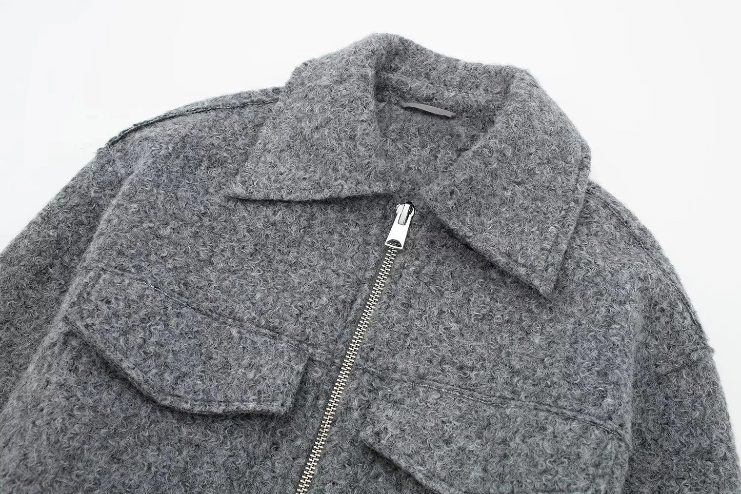 Wool Jackets- Cropped Wool Jacket Flapper Utility Outerwear- - IndioGear.com