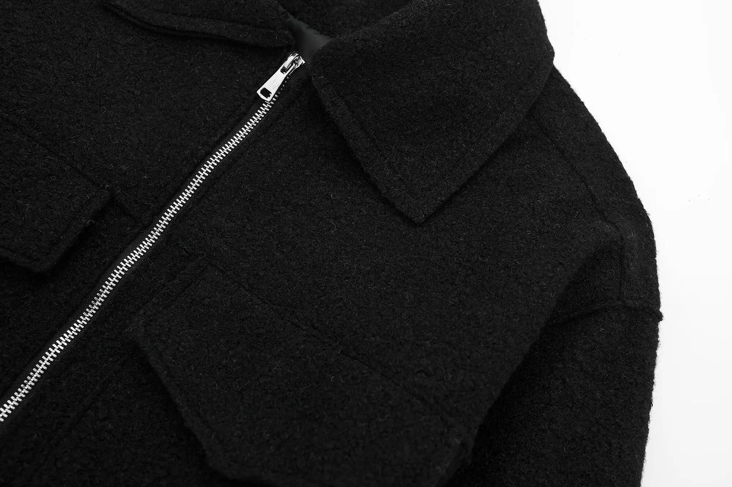 Wool Jackets- Cropped Wool Jacket Flapper Utility Outerwear- - IndioGear.com