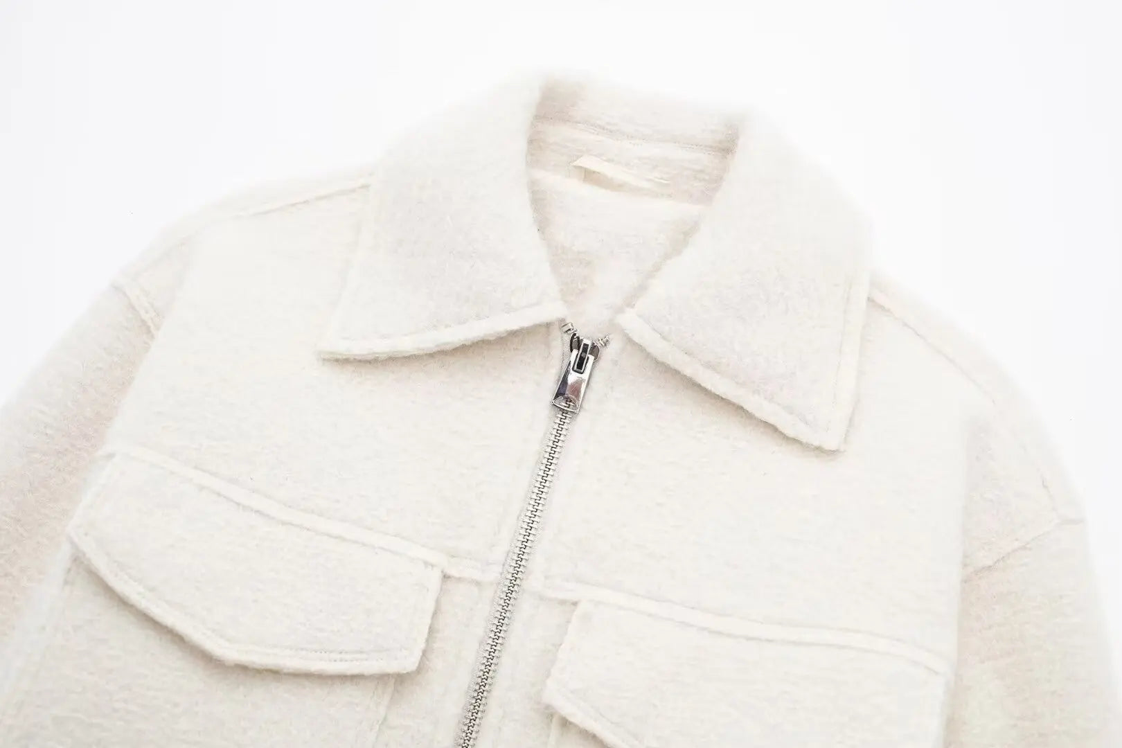 Wool Jackets- Cropped Wool Jacket Flapper Utility Outerwear- - IndioGear.com