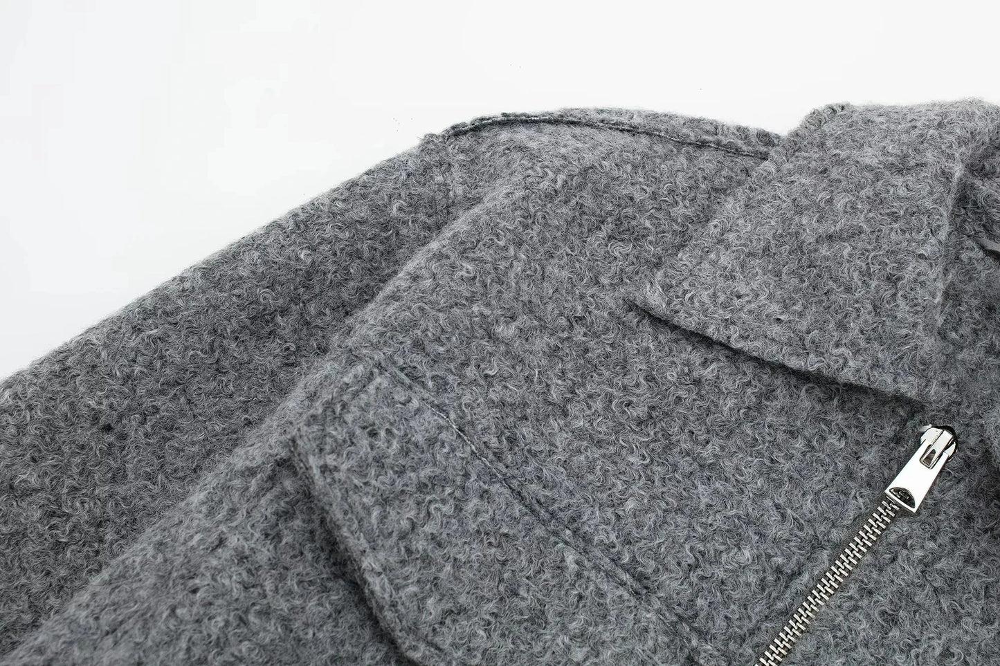 Wool Jackets- Cropped Wool Jacket Flapper Utility Outerwear- - IndioGear.com