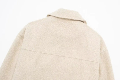 Wool Jackets- Cropped Wool Jacket Flapper Utility Outerwear- - IndioGear.com