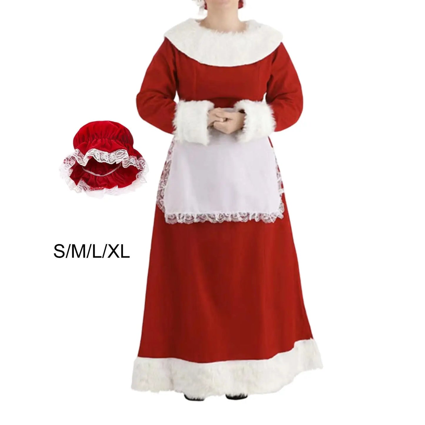 Xmas Costumes- Authentic Mrs. Claus Costume Vintage Christmas Gown- S L M XL- IndioGear Women Clothing