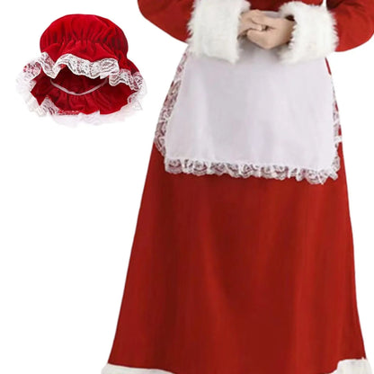 Xmas Costumes- Authentic Mrs. Claus Costume Vintage Christmas Gown- - IndioGear Women Clothing