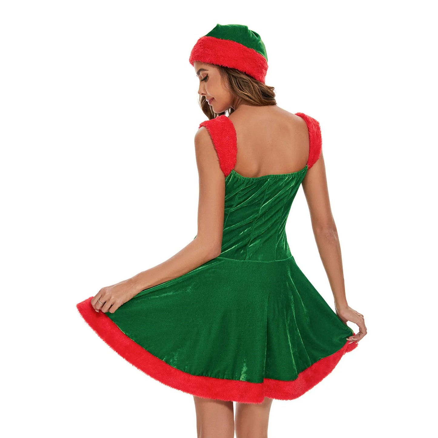 Xmas Costumes- Women's Festive Costume Santa Claus Party Dress- - IndioGear Women Clothing