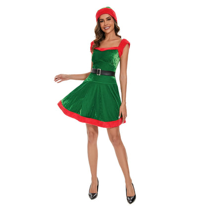 Xmas Costumes- Women's Festive Costume Santa Claus Party Dress- - IndioGear Women Clothing