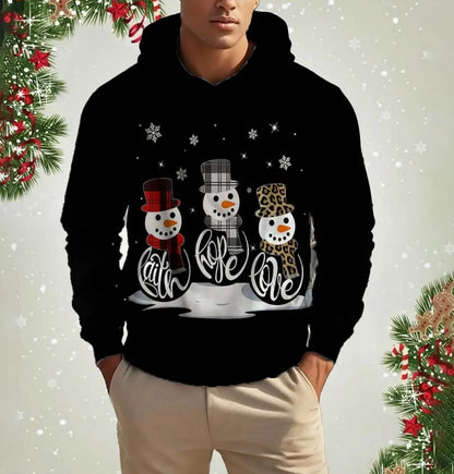 Xmas Dresses- Men's Festive Santa Hoodie for Holiday Christmas Sweatshirts- Pattern8- IndioGear Women Clothing