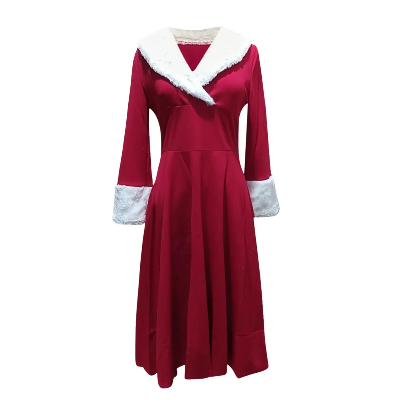 Xmas Dresses- Santa-Inspired Holiday Dress Christmas Party Gown- - IndioGear Women Clothing