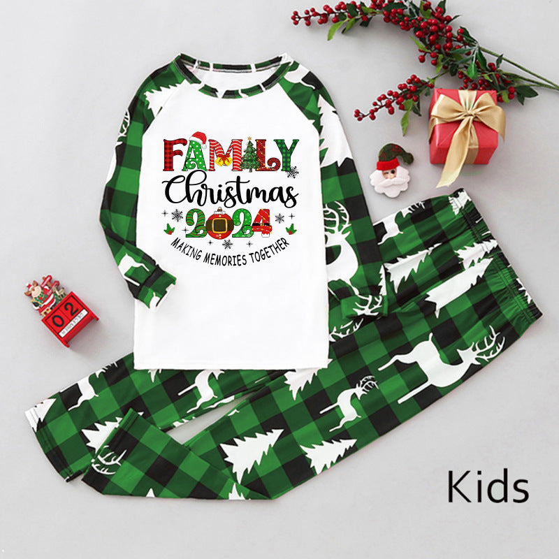 Xmas Pajamas- Festive Kids' Christmas PJ Set 2024 Family Pajamas- Green- IndioGear Women Clothing