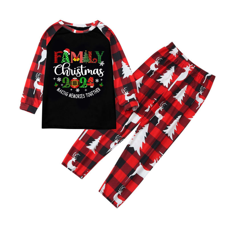 Xmas Pajamas- Festive Kids' Christmas PJ Set 2024 Family Pajamas- Black- IndioGear Women Clothing