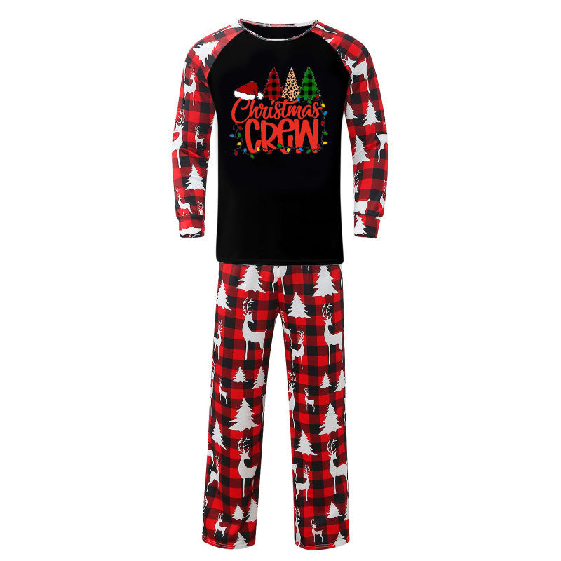 Xmas Pajamas- Men's Christmas Pajama Set Reindeer Holiday Loungewear- Black- IndioGear Women Clothing