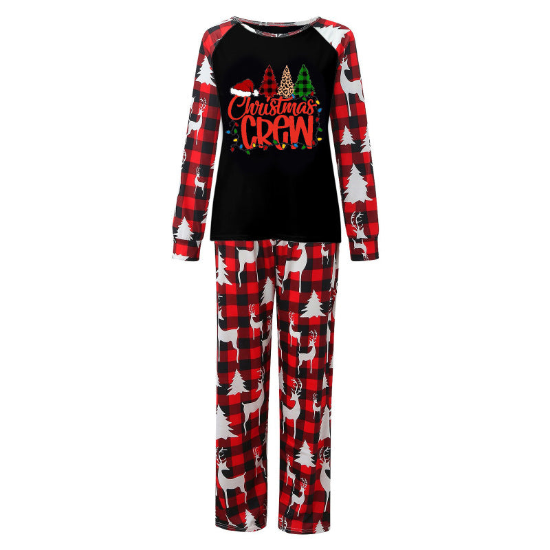 Xmas Pajamas- Reindeer Christmas Pajamas Set Holiday Loungewear for Women- Black- IndioGear Women Clothing