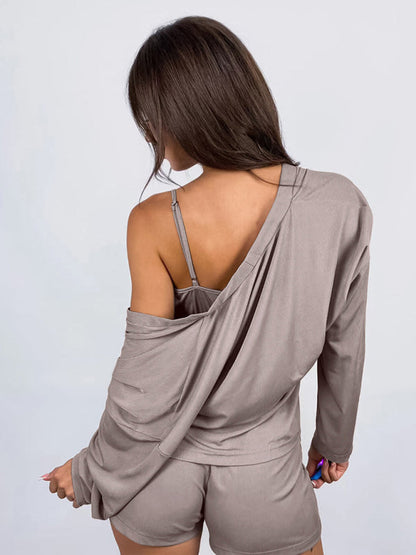 Pajama Sets- Mini Robe 3-Piece Pajamas Set – Beyond Luxury- - IndioGear.com