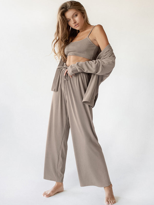 Loungewear Sets- Long Sleeves 3-Piece Loungewear Set – Beyond Luxury- - IndioGear.com