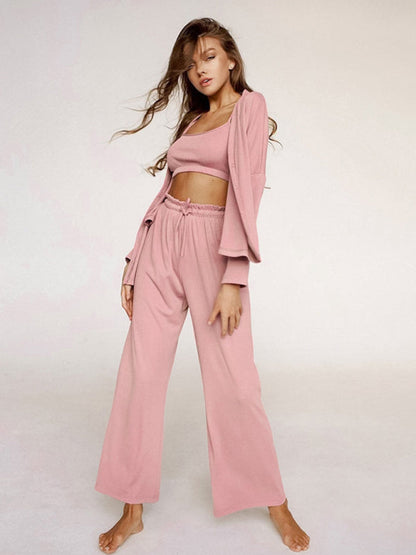 Loungewear Sets- Long Sleeves 3-Piece Loungewear Set – Beyond Luxury- - IndioGear.com