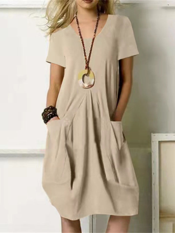 Tent Dresses- Solid Tent Dress – Ideal for Casual Outings- Khaki- IndioGear.com