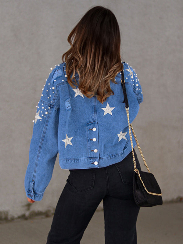 Denim Jackets- Stars & Planets = Galaxy Denim Jacket- - IndioGear.com