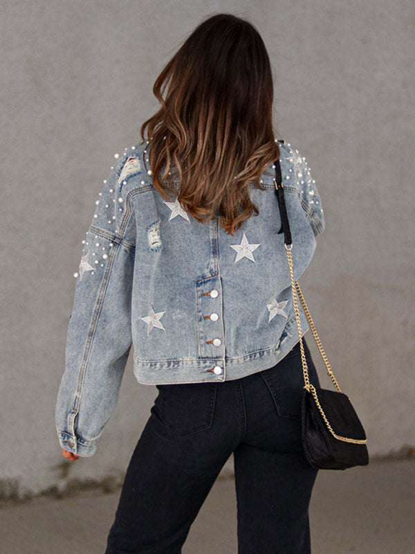 Denim Jackets- Stars & Planets = Galaxy Denim Jacket- - IndioGear.com