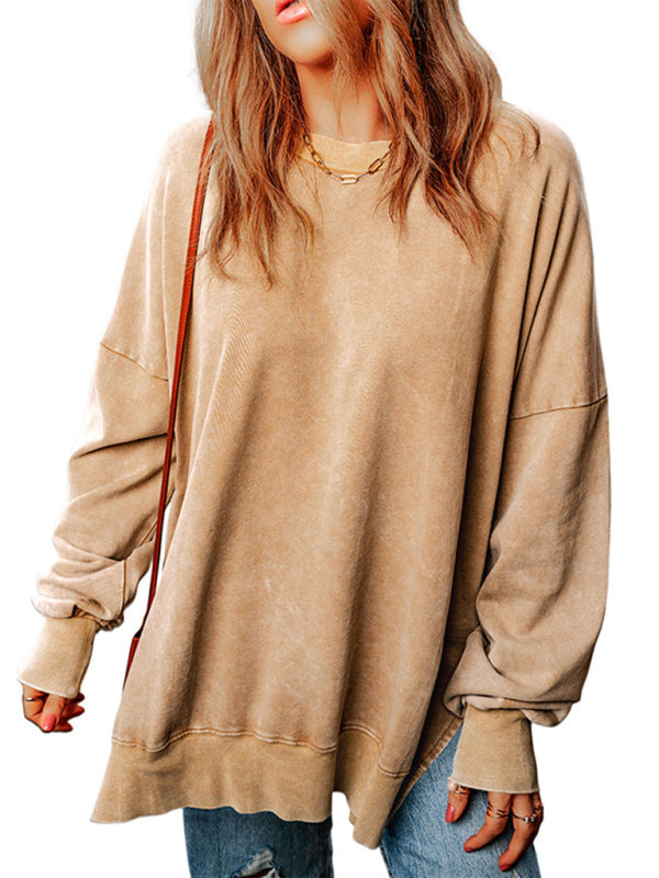 Sweatshirts- Earthy Colors Oversized Pullover – Perfect Mix-Matching- Khaki- IndioGear.com