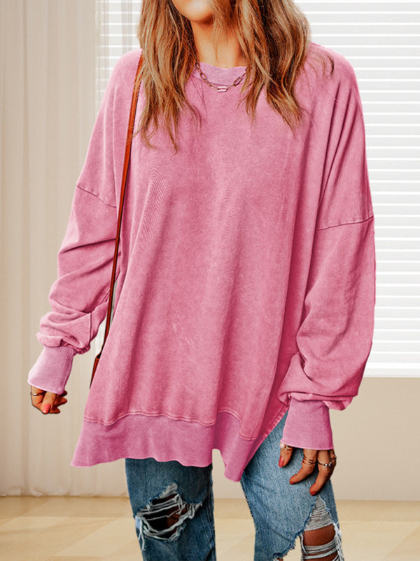 Sweatshirts- Earthy Colors Oversized Pullover – Perfect Mix-Matching- Pink- IndioGear.com