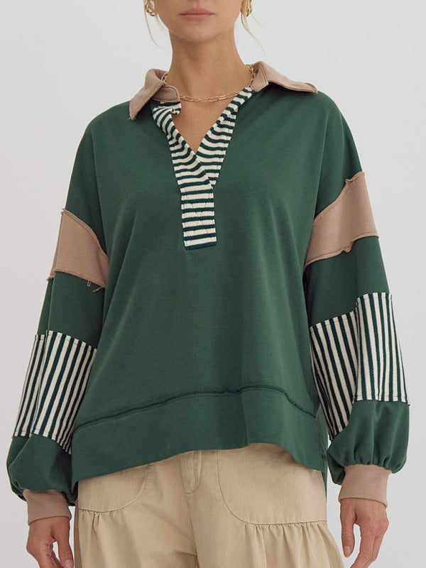 Pullover Tops- Bold Patchwork Inside Out Seams Pullover Tops- - IndioGear.com