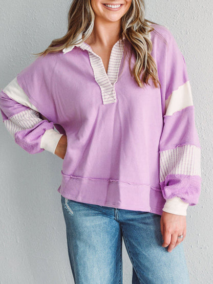 Pullover Tops- Bold Patchwork Inside Out Seams Pullover Tops- - IndioGear.com