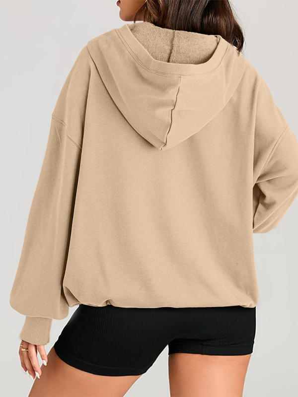 Sweatshirt Hoodies- Classic Solid Long Sleeve Half Zippered Hoodie Modern Colors- - IndioGear.com