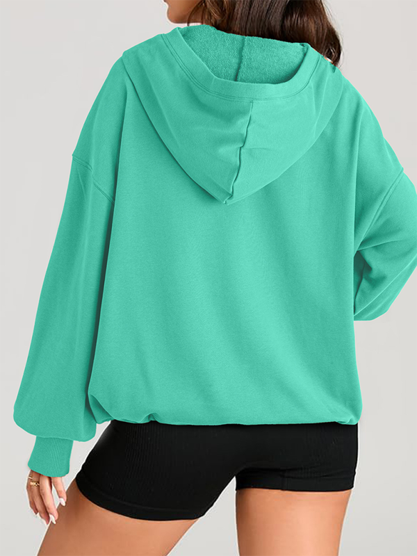 Sweatshirt Hoodies- Classic Solid Long Sleeve Half Zippered Hoodie Modern Colors- - IndioGear.com