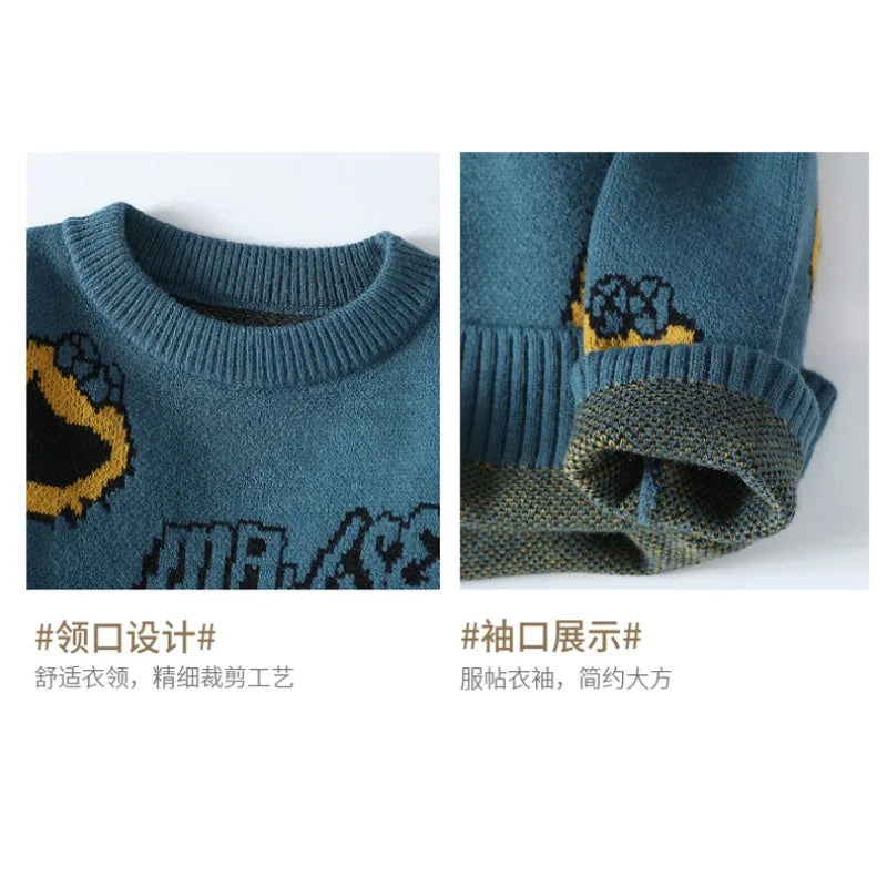 mens sweaters- Harajuku Graphic Knit Sweater – Cozy & Trendy Streetwear- - IndioGear.com