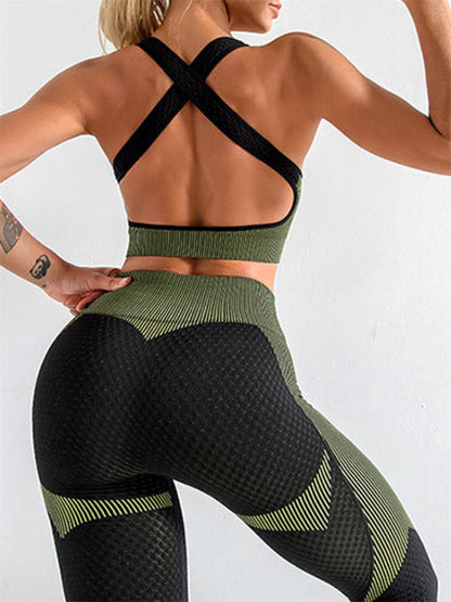 Activewear- 2 Piece Active Set: Top and Butt Lifting Leggings for Intense Workouts- - IndioGear Fashion and Gear