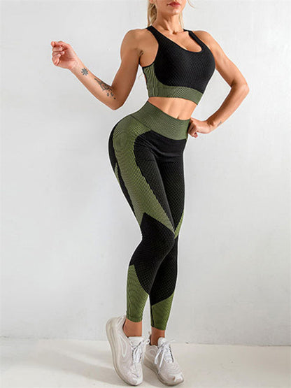 Activewear- 2 Piece Active Set: Top and Butt Lifting Leggings for Intense Workouts- - IndioGear Fashion and Gear