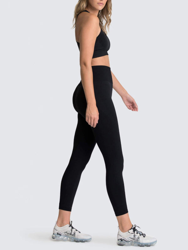 Activewear- Fashion Workout Butt Lifting Leggings & Active Crop Top Set- - IndioGear Fashion and Gear