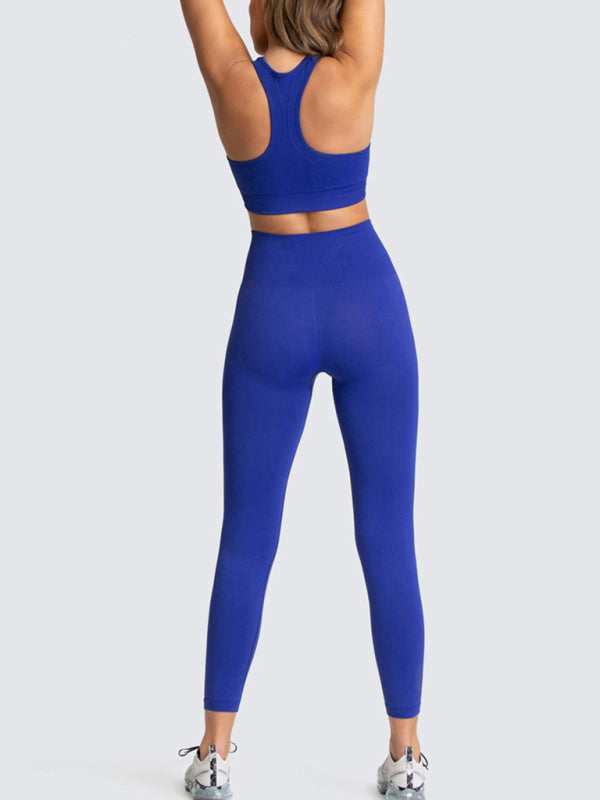 Activewear- Fashion Workout Butt Lifting Leggings & Active Crop Top Set- - IndioGear Fashion and Gear