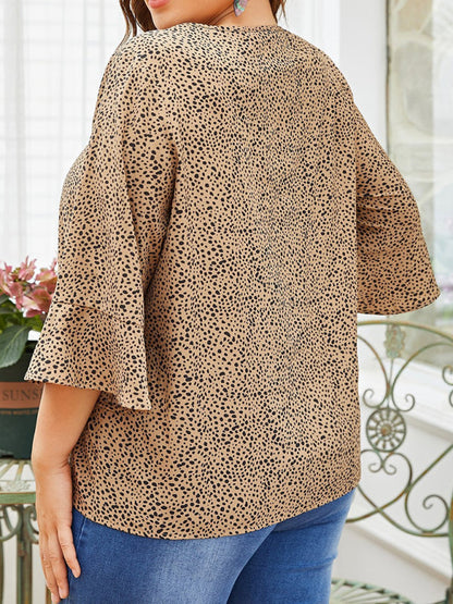 Blouses- Curvy Leopard Print Blouse- - IndioGear Fashion and Gear