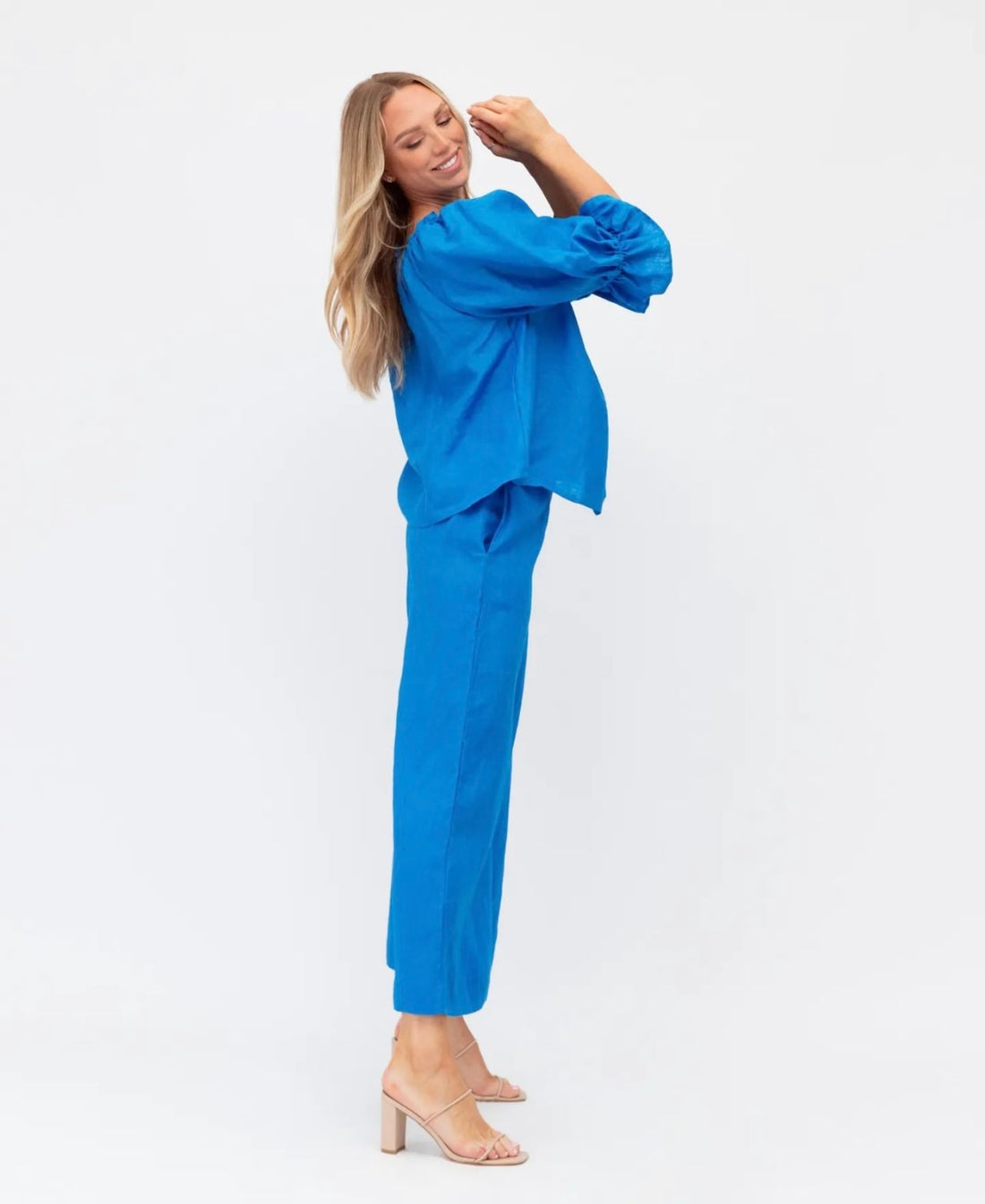 Blouses- Women's Off-Shoulder Ruffle Blouse with Loose Fit & Balloon Sleeves- - IndioGear Fashion and Gear