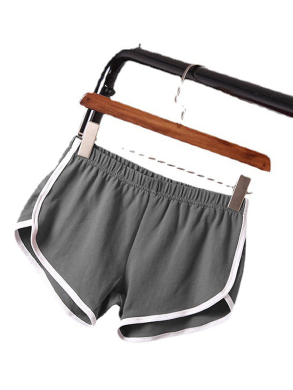 Boyshorts- Elastic Waist Beach Boyshorts with Contrast Binding - Beachwear Shorts- Grey- IndioGear Fashion and Gear