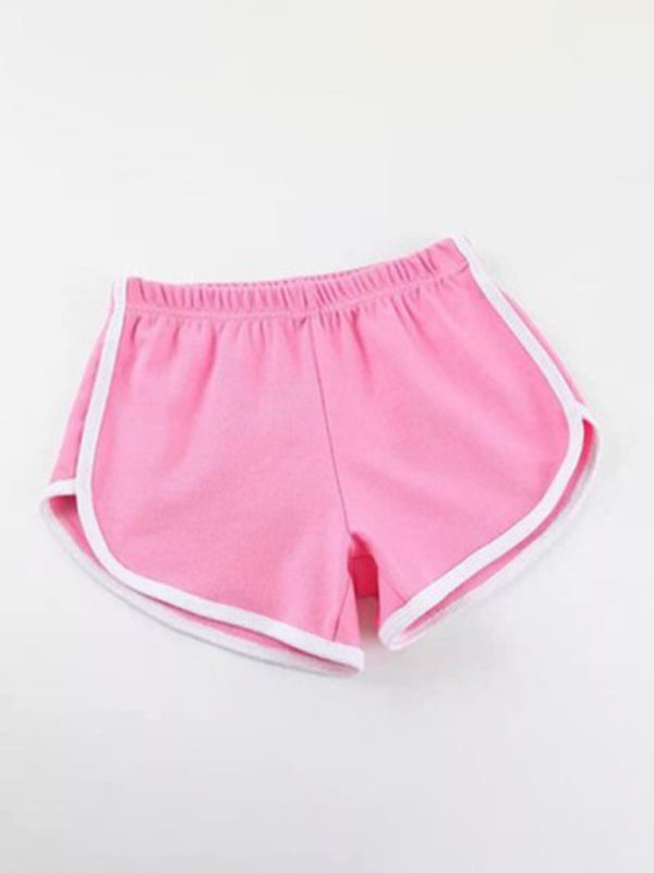 Boyshorts- Elastic Waist Beach Boyshorts with Contrast Binding - Beachwear Shorts- Pink- IndioGear Fashion and Gear