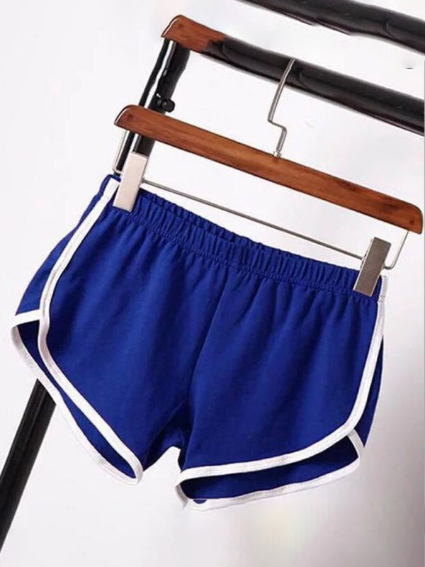 Boyshorts- Elastic Waist Beach Boyshorts with Contrast Binding - Beachwear Shorts- Blue- IndioGear Fashion and Gear