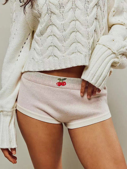 Boyshorts- Hipster Shorts Pajama in Knit - Cozy Lounging Boyshorts Only- Cream- IndioGear Fashion and Gear