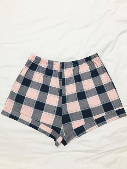 Boyshorts- Women's Adjustable Waist Plaid Print Boyshorts - Plus-Size Shorts- - IndioGear Fashion and Gear