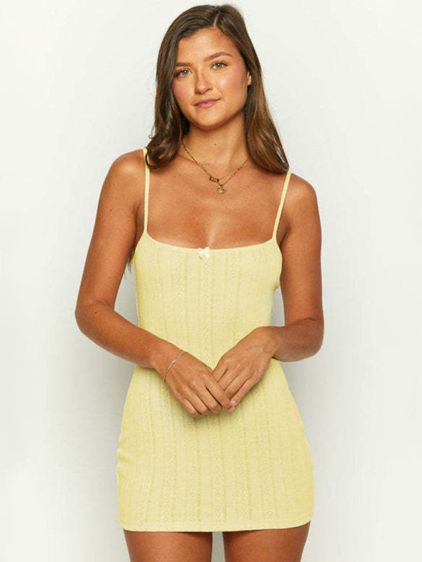 Summer Textured Loungewear - Fitted Cami Dress