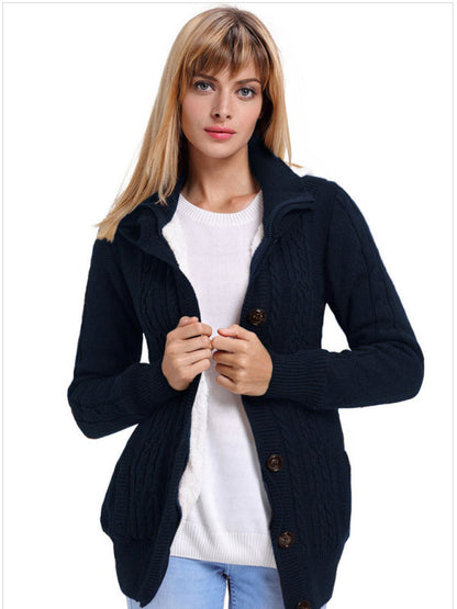 Cardigan confort à capuche | Pull boutonné mi-long en tricot