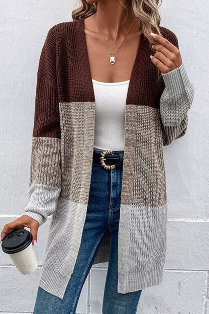 Cardigans- Trendy Buttonless Cardigan - Women's Winter Knitted Sweater Jacket- - IndioGear Fashion and Gear